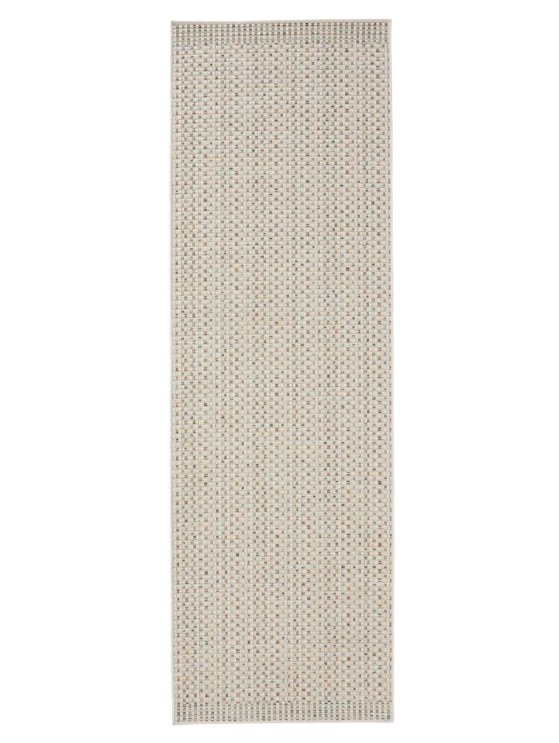 Tapis scandinave tressé de couloir gris d'intérieur et d'extérieur 80x240 cm