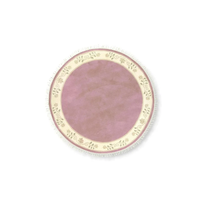Tapis Rond Rose en Laine 150x150 cm – Luxor