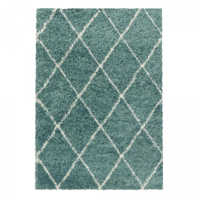 Tapis Shaggy Bleu Style Berbère Al en Polypropylène 120x120 cm – Jadorel