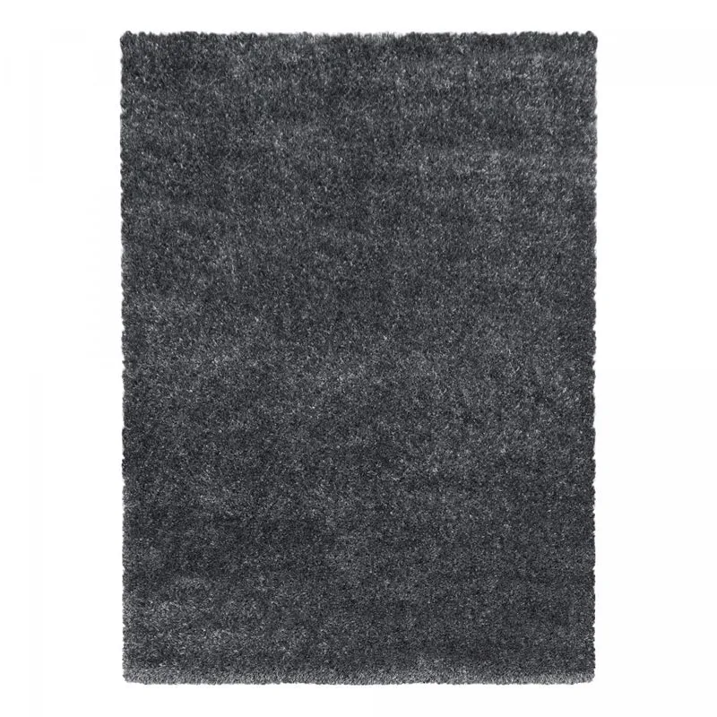 Tapis Shaggy Gris Haute Densité 120x120 cm – Royaume du Tapis