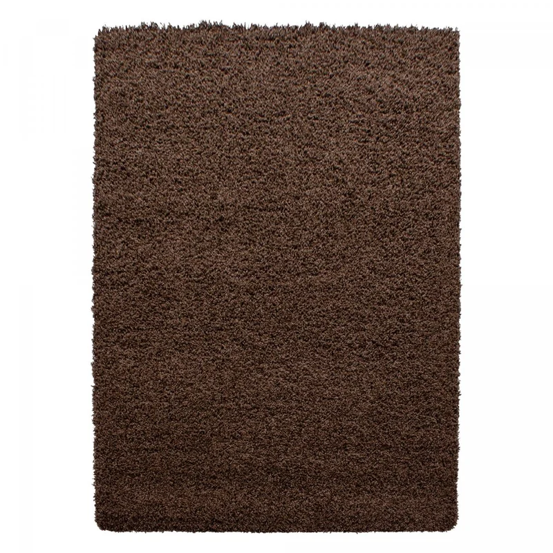 Tapis Shaggy Marron Dre en Polypropylène 120x120 cm – Jadorel