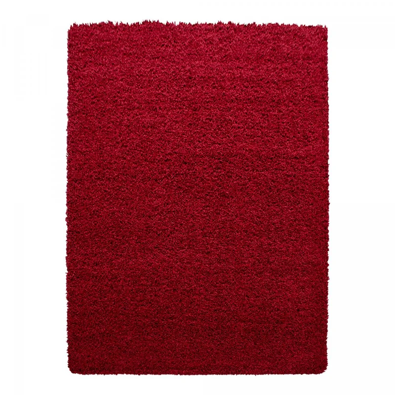 Tapis Shaggy Rouge Dre en Polypropylène 120x120 cm – Jadorel