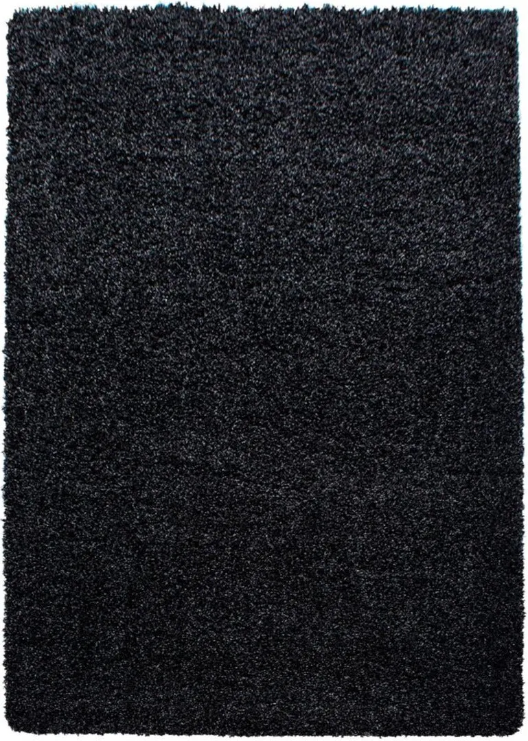 Tapis Shaggy Noir Dre en Polypropylène 120x170 cm – Jadorel