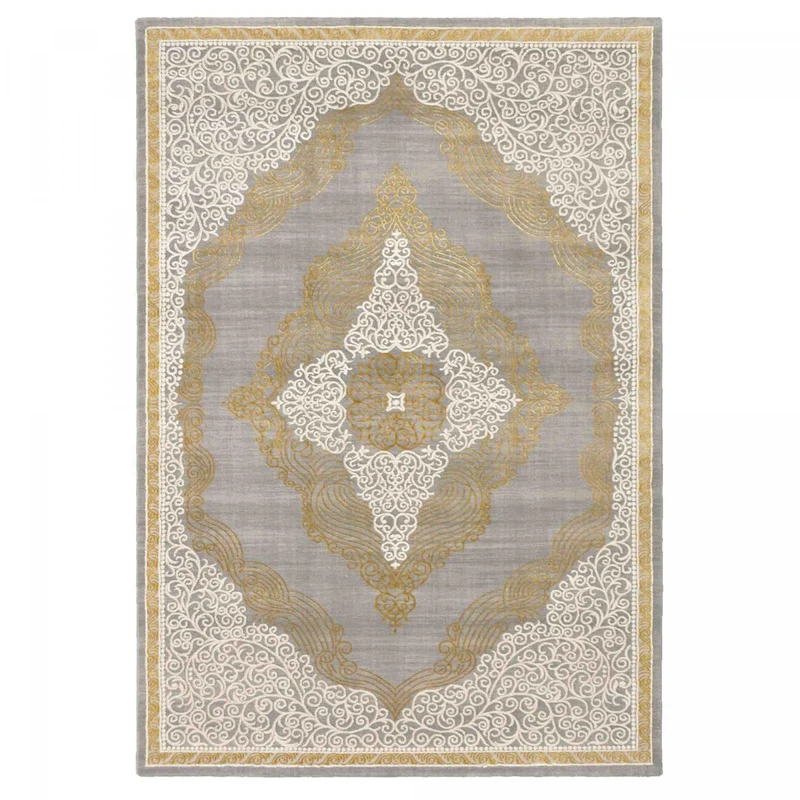Tapis Style Orient Or Medarond en Polypropylène 120x170 cm – Jadorel