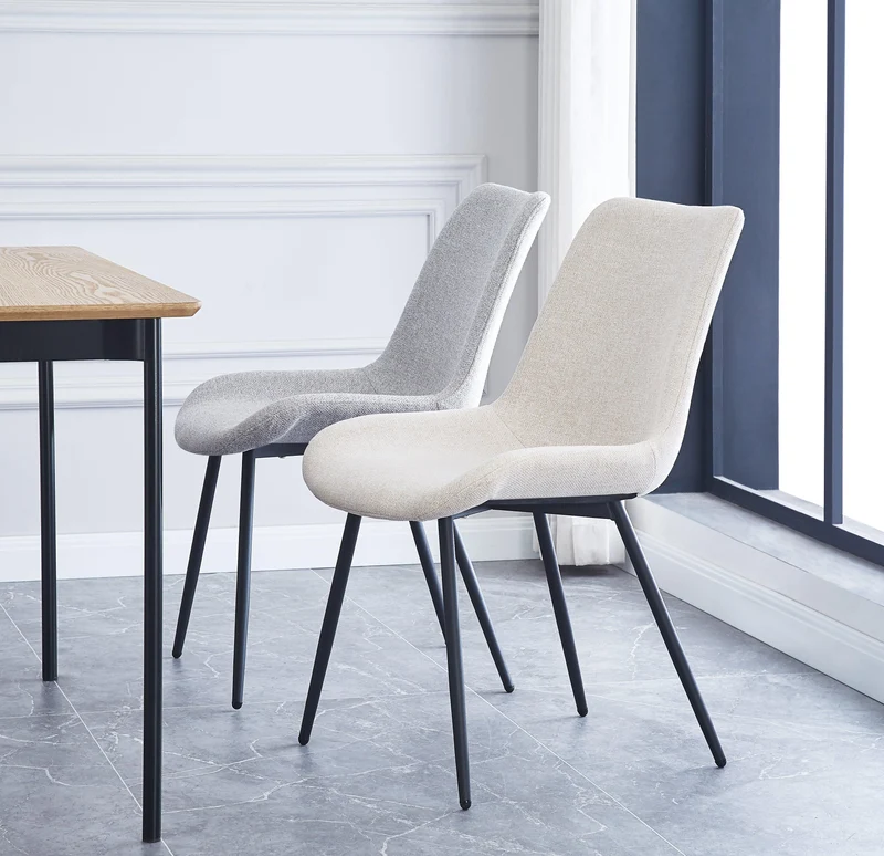 Lot de 2 chaises Nordlys en métal et tissu gris KOGE