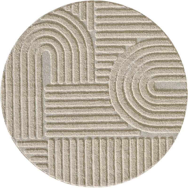 TURIN - tapis rond design en relief - TUR1121BEI