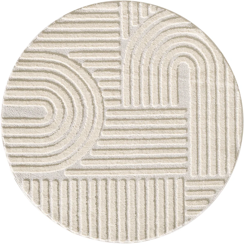 TURIN - tapis rond design en relief - TUR1121CRE