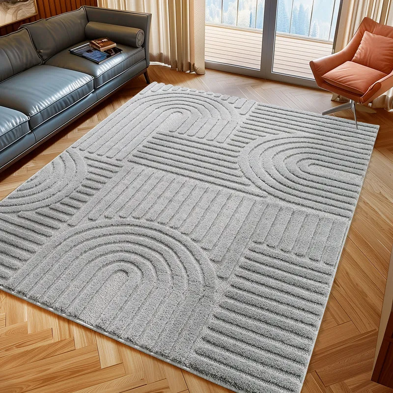 TURIN - tapis rectangulaire design en relief - TUR1121SIL