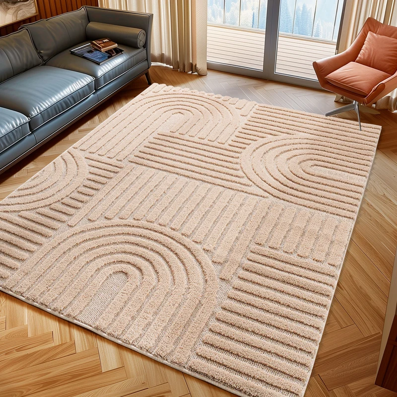 TURIN - tapis rectangulaire design en relief - TUR1121ROS