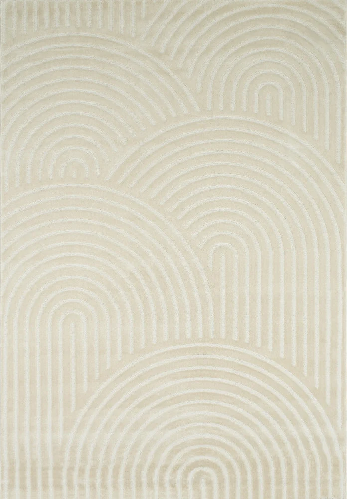 BIANCA - Tapis moderne crème motif arc-en-ciel - BIA157CRE