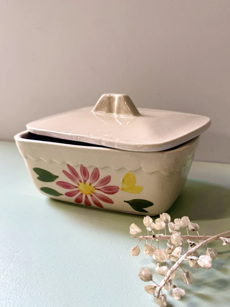 Pot à terrine/beurrier en grès émaillé