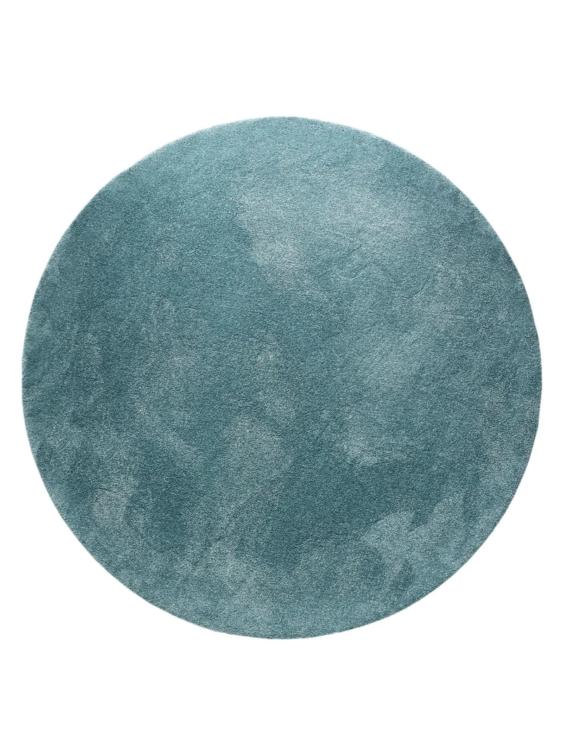 Tapis shaggy épais rond turquoise 200 cm de diamètre
