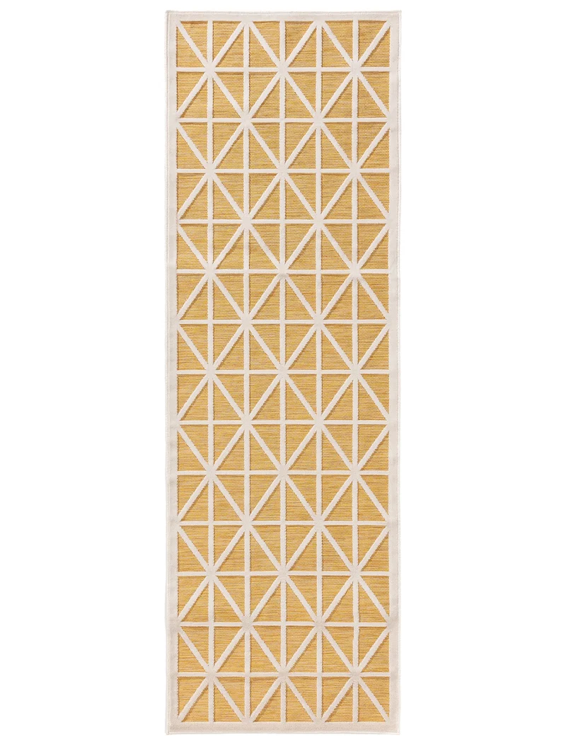 Tapis géométrique losange de couloir orange d'intérieur et d'extérieur 80x250 cm