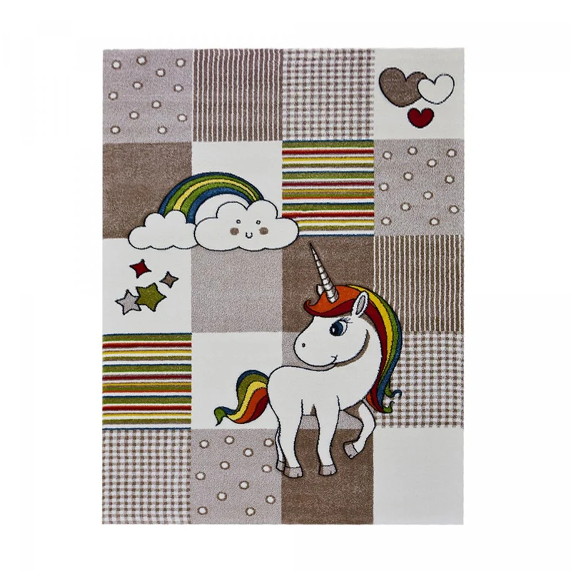 Tapis Enfant Beige Arc-en-Ciel 120x170 cm – Jadorel