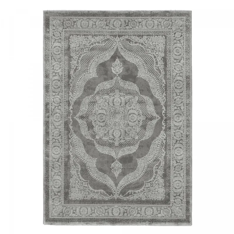 Tapis Style Orient Gris Zak en Polypropylène 120x170 cm – Jadorel