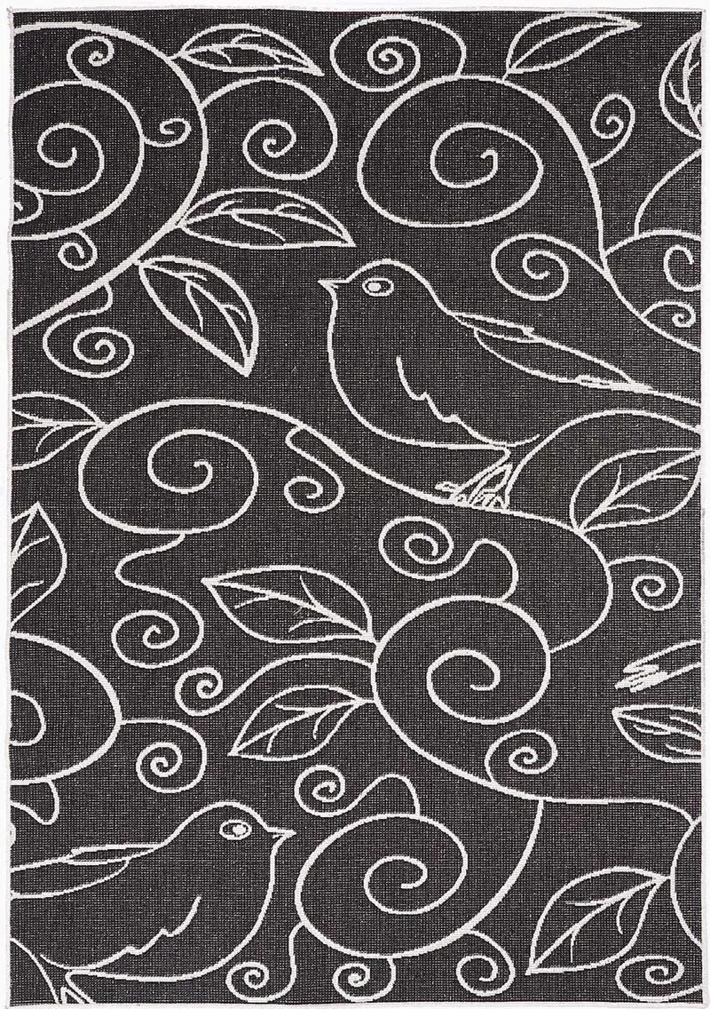 Tapis Extérieur réversible Noir Fresque NAIFA
