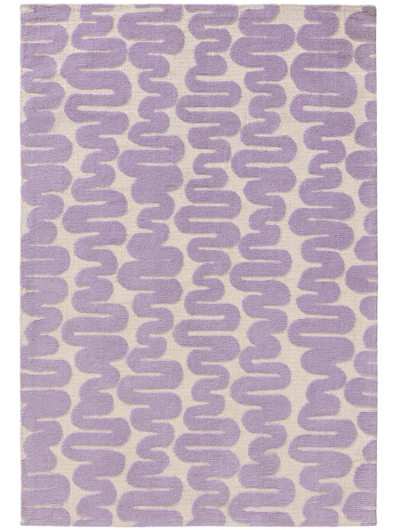 Tapis contemporain design violet et beige 120x170 cm
