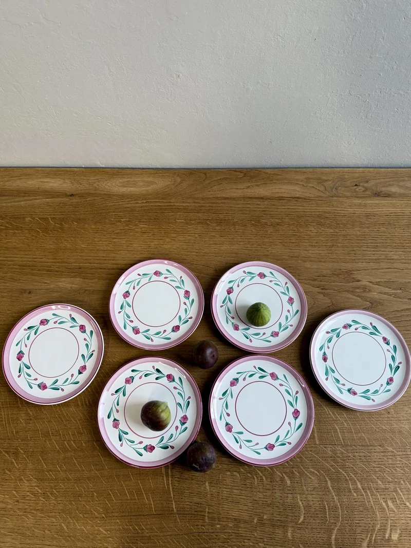 Assiettes à dessert décor floral - lot de 6