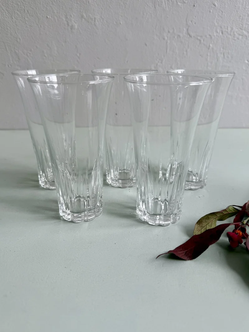 Verres haut ciselés - lot de 5