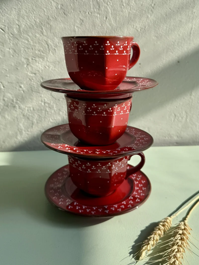 Lot de 3 tasses Rosmarie - grès émaillé