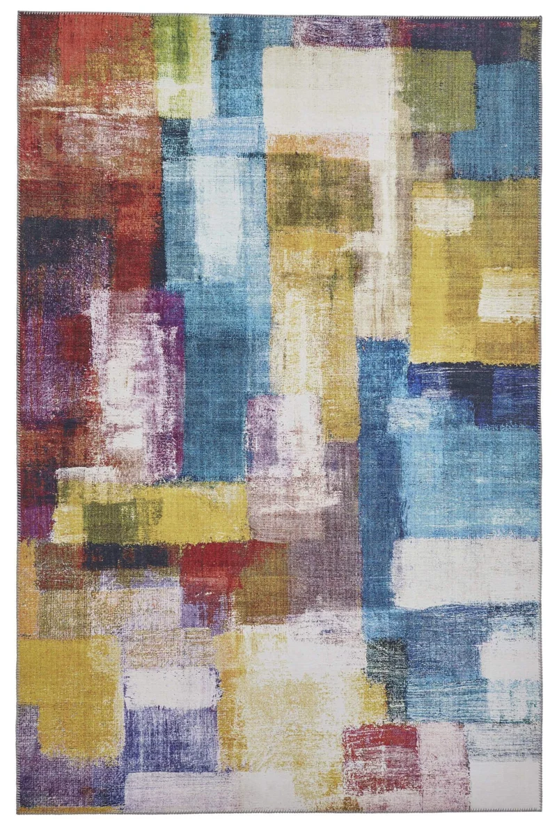 Tapis Design abstrait multicolore en polyester RIO