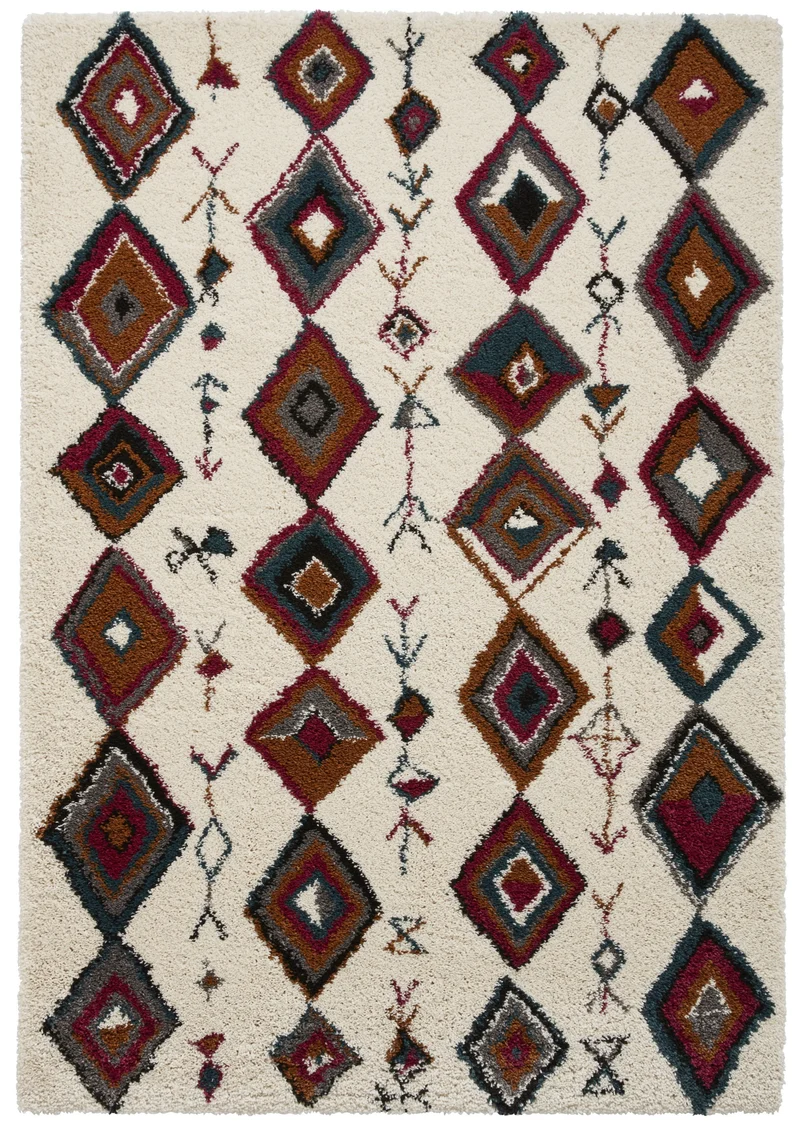 Tapis Ethnique multicolore shaggy ROYAL NOMADIC