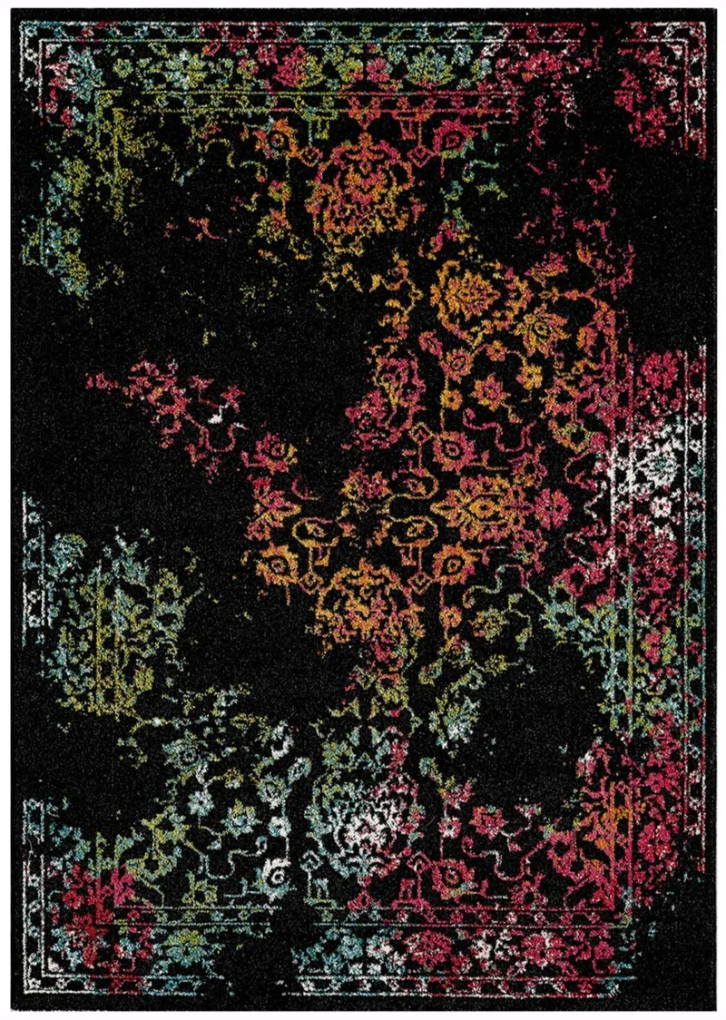 Tapis de Salon Oriental Noir DESTRUCTURE