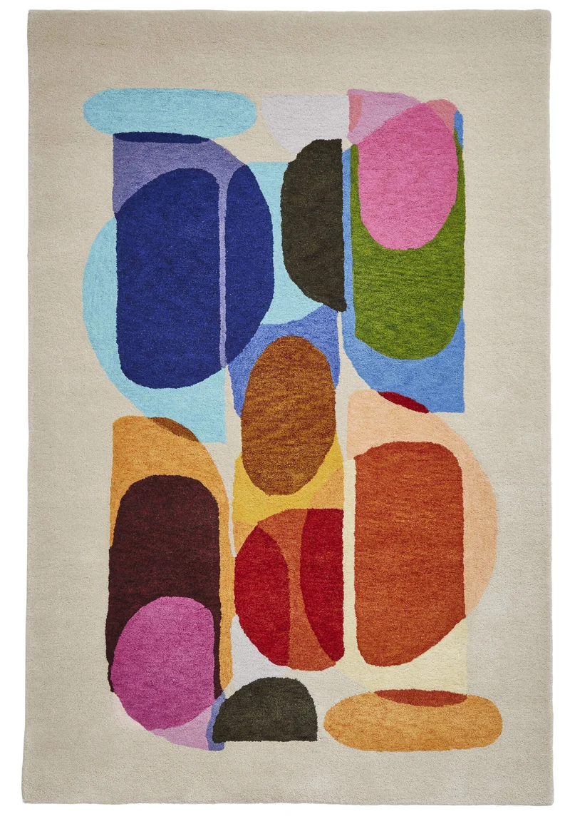 Tapis de Salon Multicolore style Moderne en laine INALUXE IX13