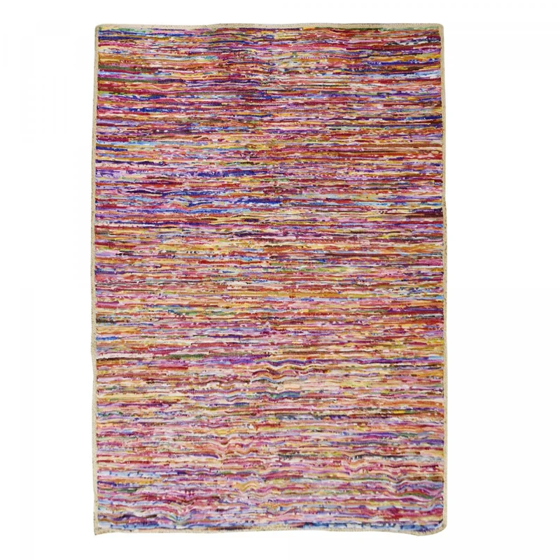 Tapis Kilim Multicolore Letina en Tissu Recyclé 120x170 cm – Jadorel