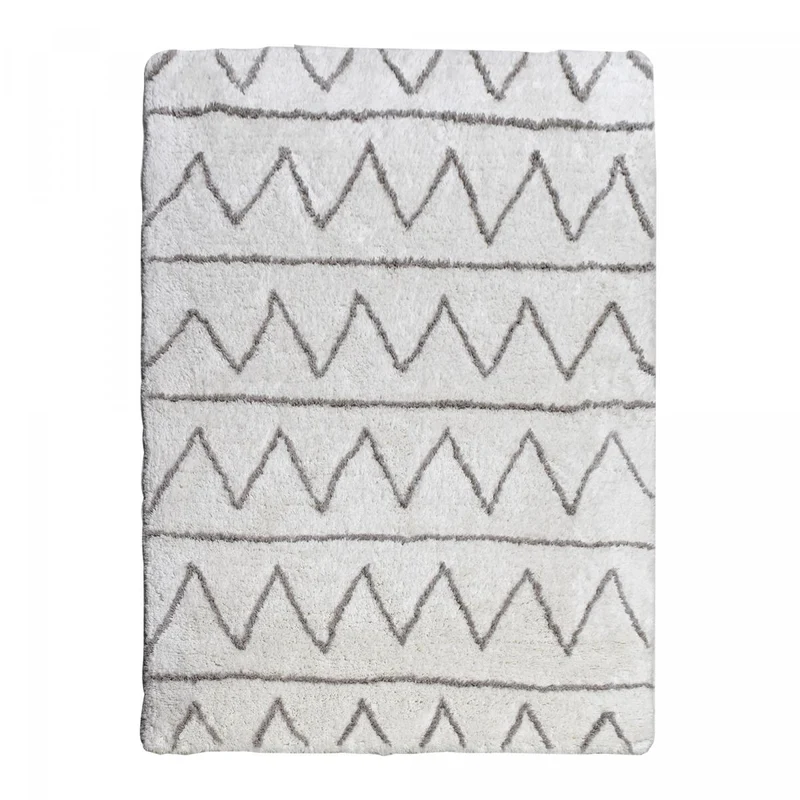 Tapis Style Berbère Gris en Coton Bio 120x170 cm – Jadorel
