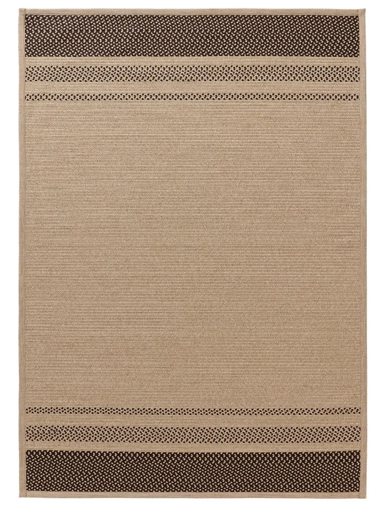Tapis scandinave tressé marron d'intérieur et d'extérieur 200x300 cm
