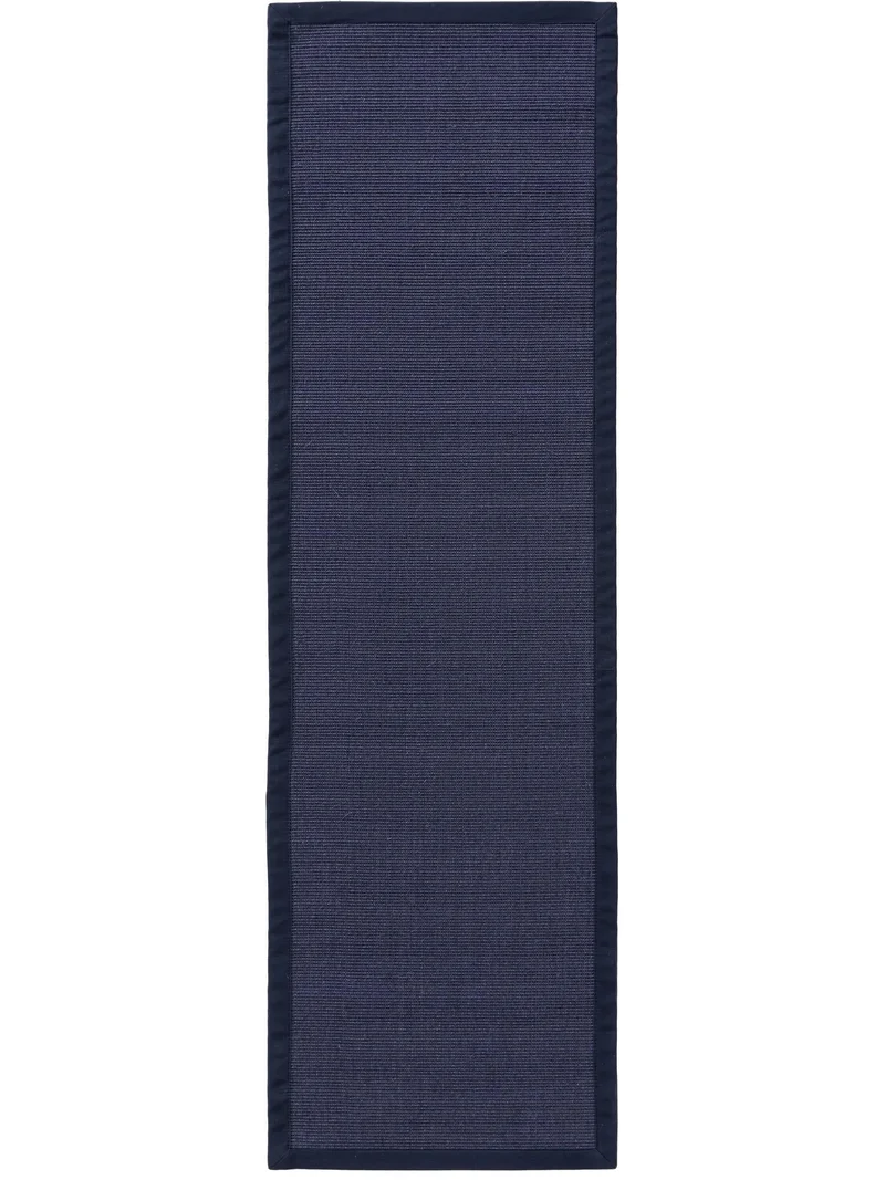 Tapis scandinave de couloir bleu foncé en sisal 70x300 cm