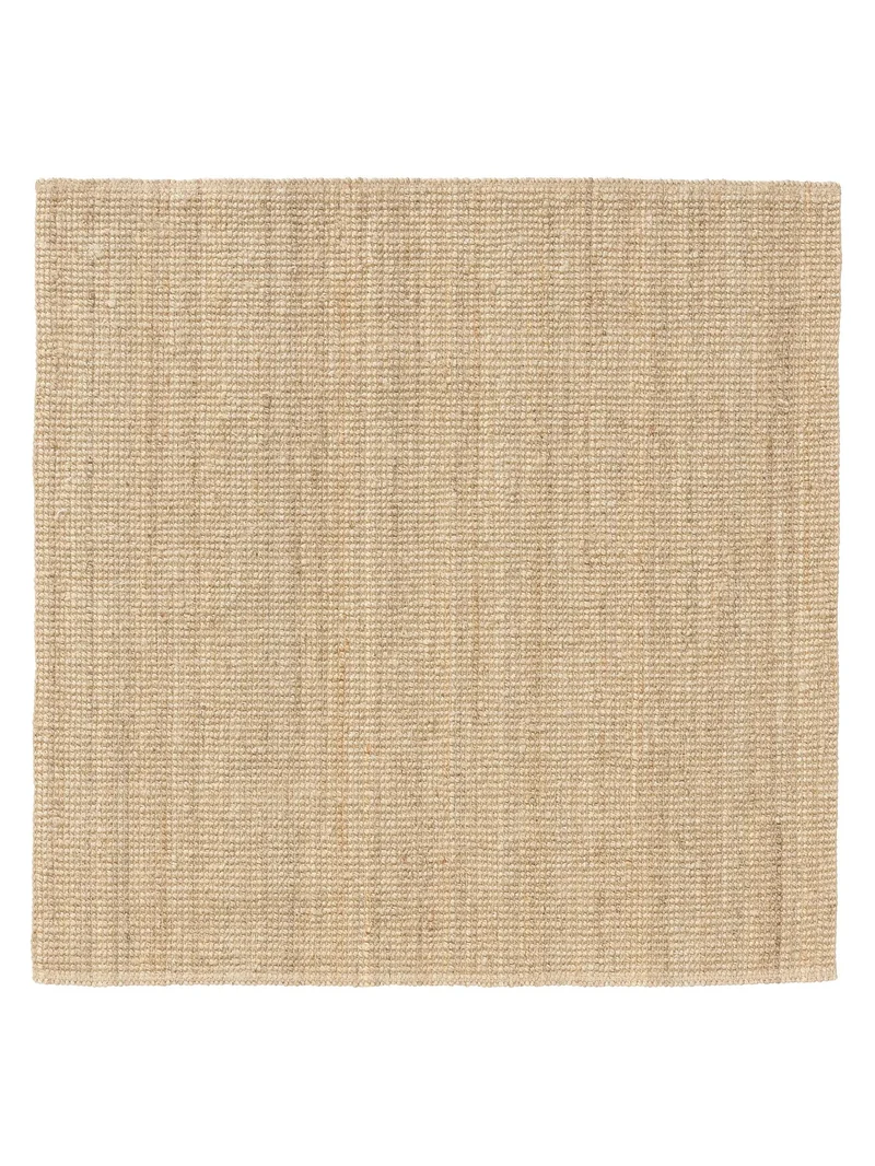 Tapis scandinave uni carré crème en jute 150x150 cm