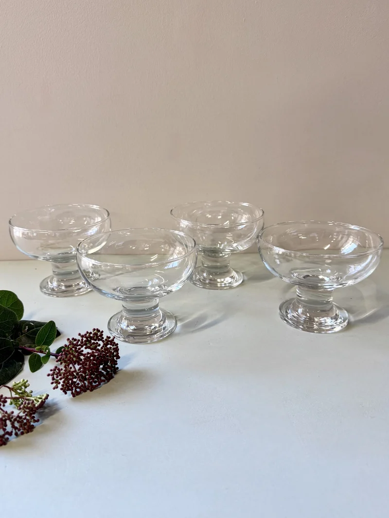 Coupes à dessert en cristal - Lot de 4