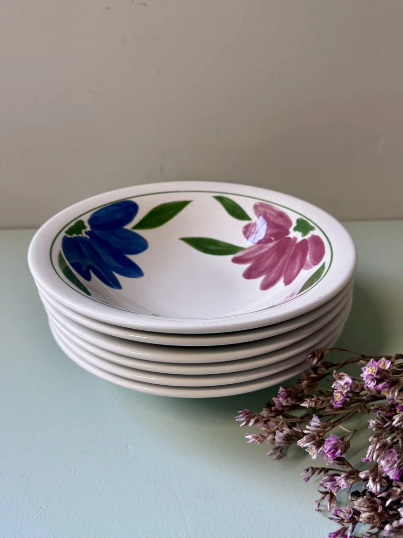 Coupelles en faience motifs floraux - lot de 6