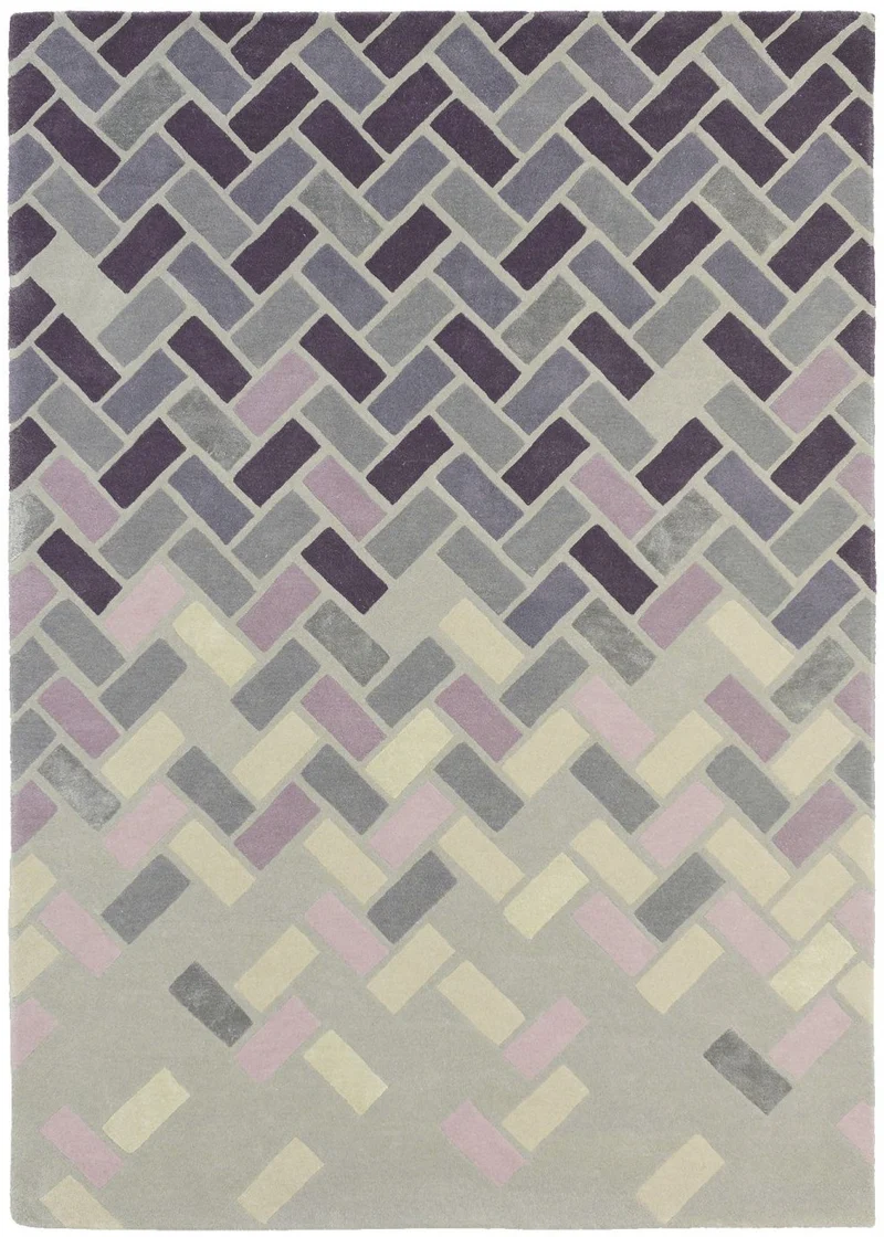 Tapis Design Gris en laine géométrique AGAVE