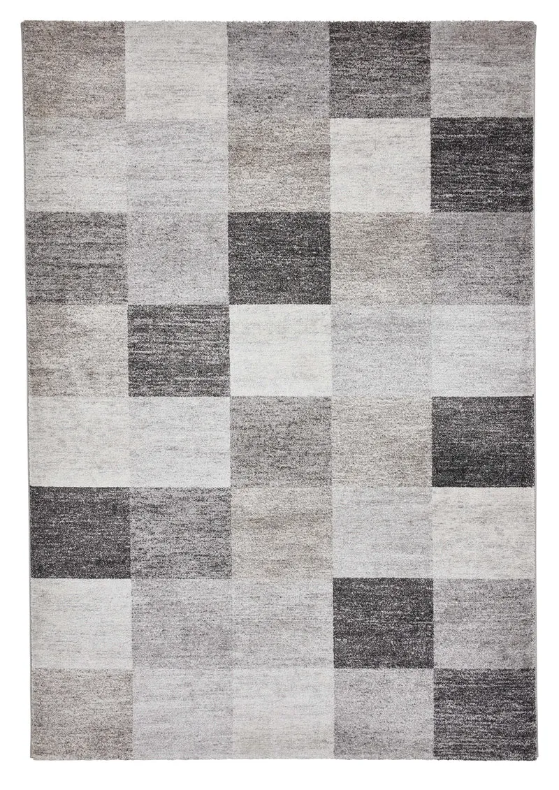 Tapis de salon gris graphique MILANO