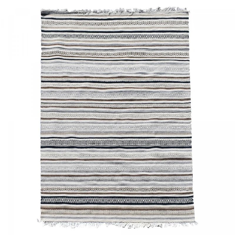 Tapis Kilim Beige Lalalo en Laine 120x170 cm – Jadorel