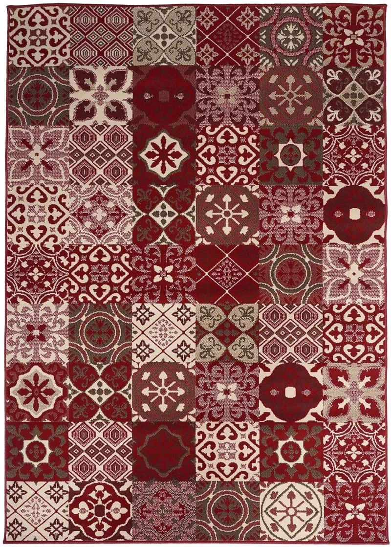 Tapis de Salon Graphique rouge BC FAIAN