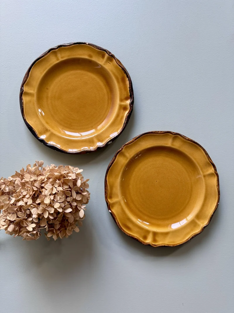 Assiettes chantournées à dessert de Haute-Provence - lot de 2