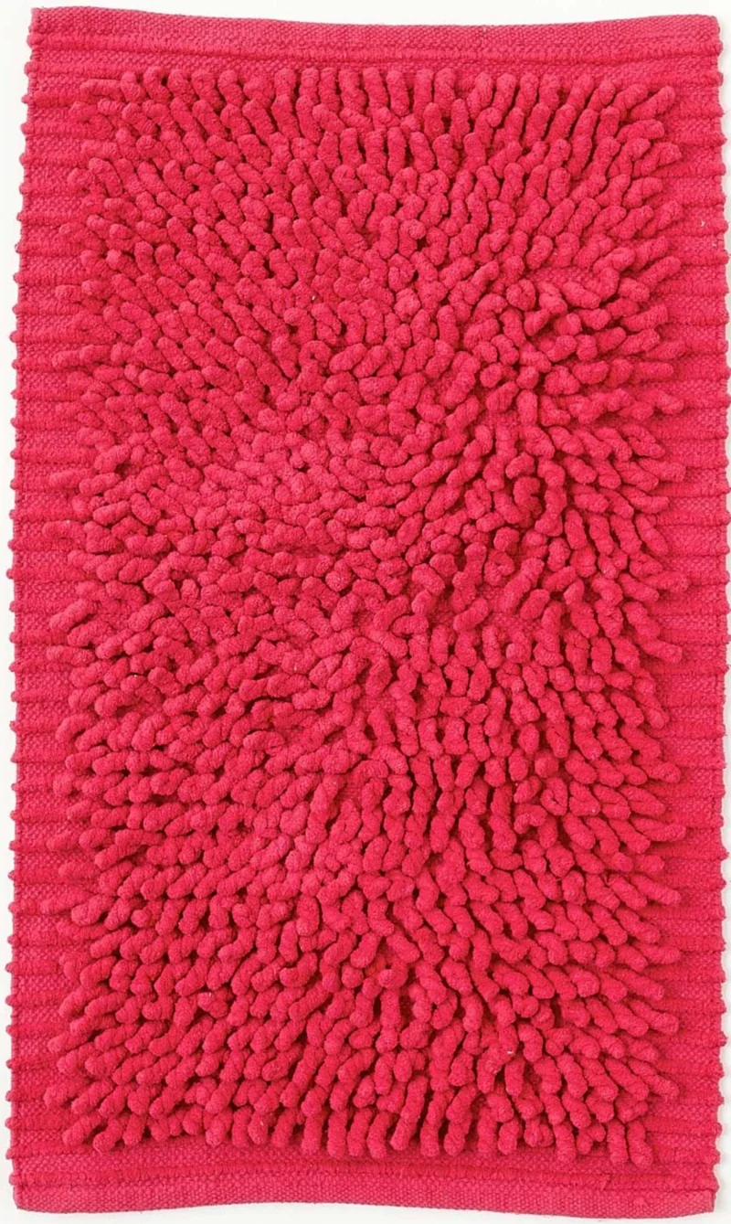 Tapis de Bain Rose en Coton Shaggy CURLYA