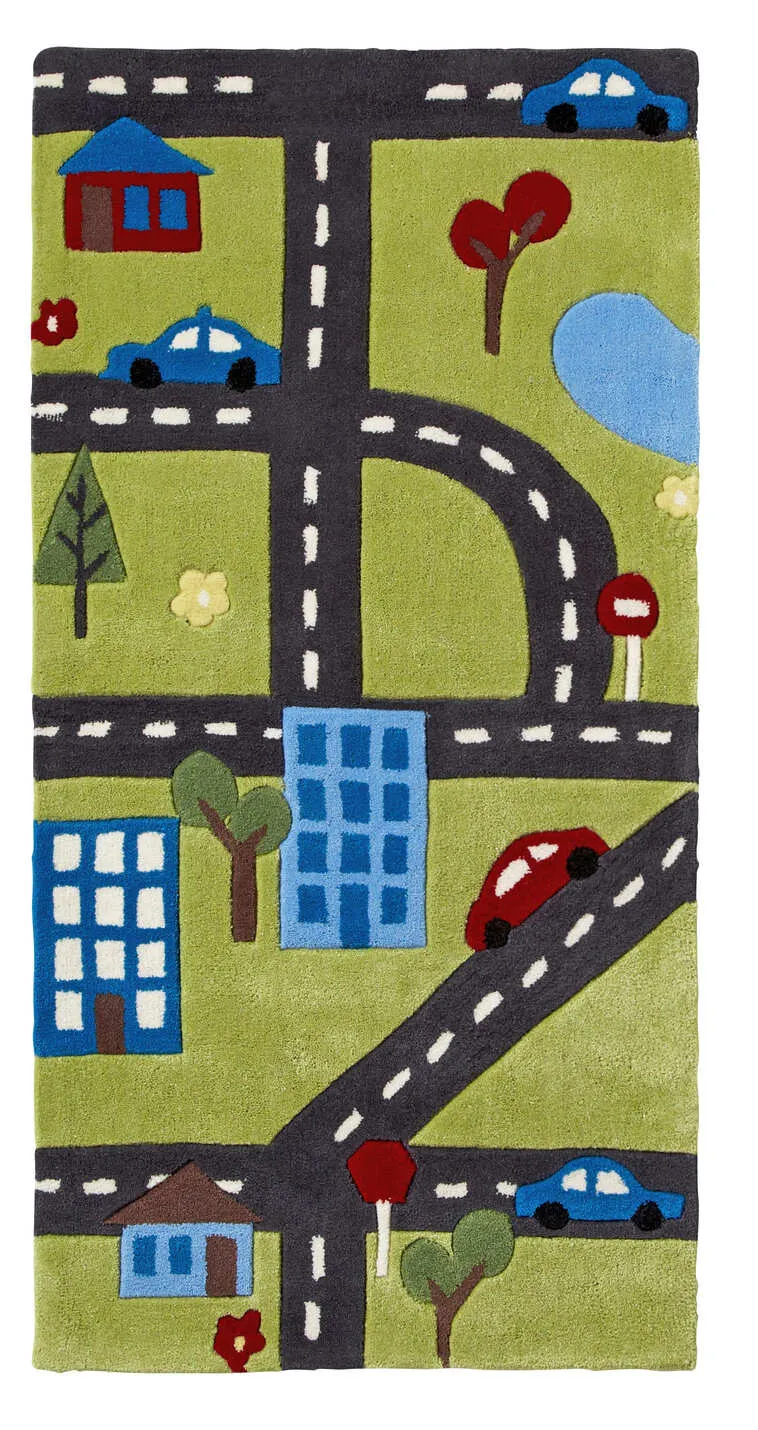 Tapis Chambre vert enfant voiture HONG KONG