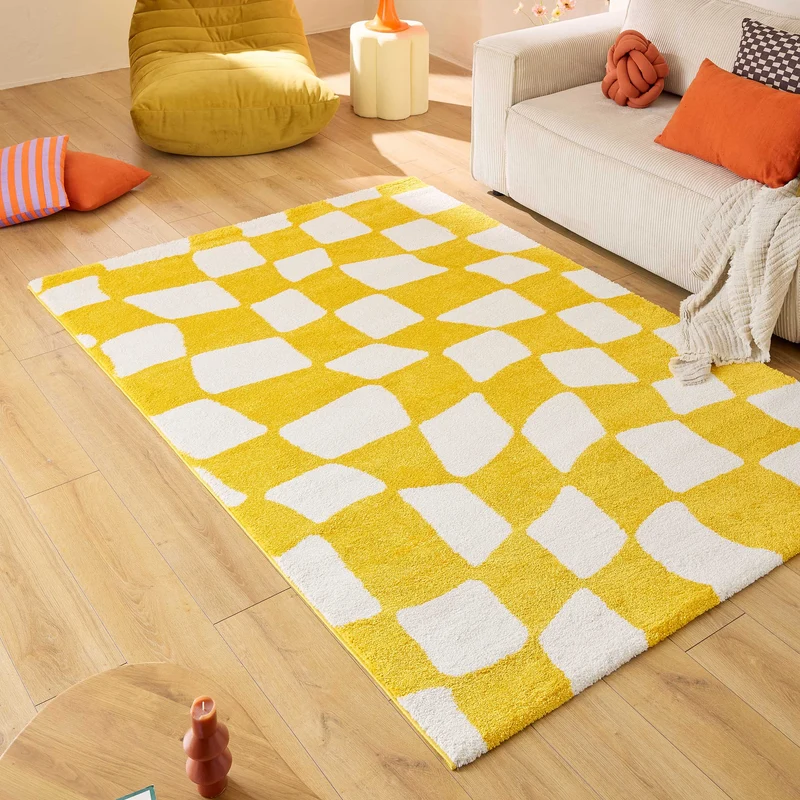 GROOVY - Tapis vintage année 70 jaune - GRO383JAU