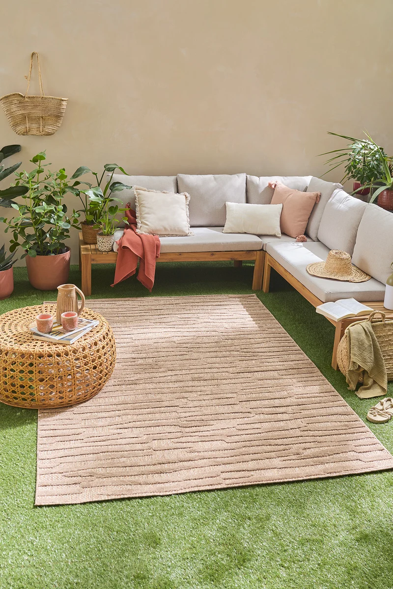 SANTORINI - Tapis d'intérieur et d'extérieur à motifs beige - SAN990BEI