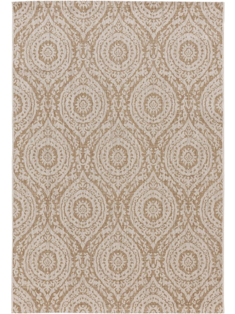 Tapis vintage oriental crème et beige d'intérieur et d'extérieur 120x170 cm