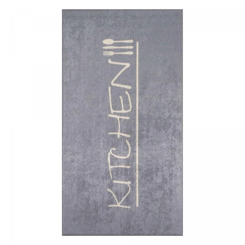 Tapis de Cuisine Argent Kilim Imprimé 80x150 cm – Royaume du Tapis