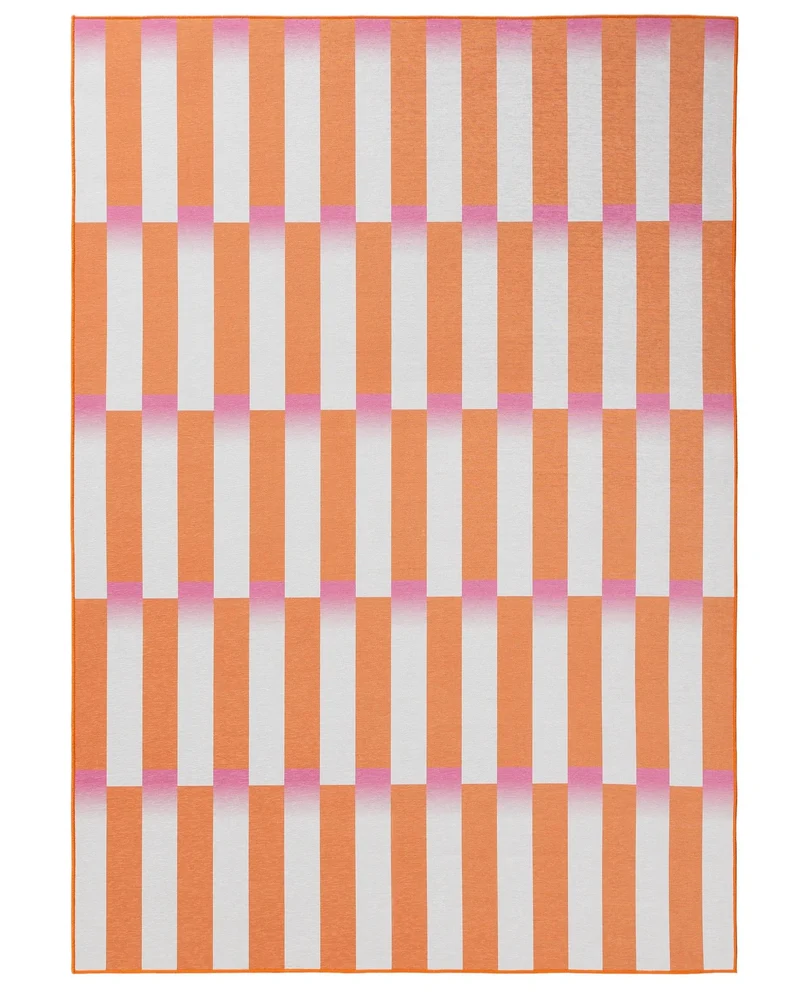 Tapis géométrique style rétro orange 120x170 cm