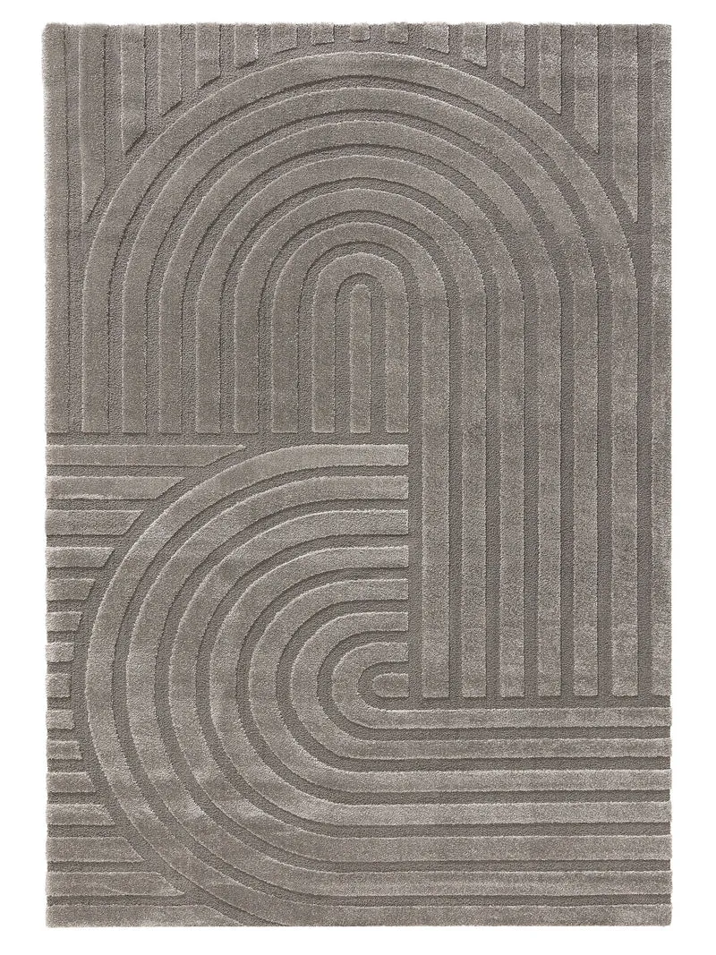 Tapis moderne motif grande arche gris 80x150 cm