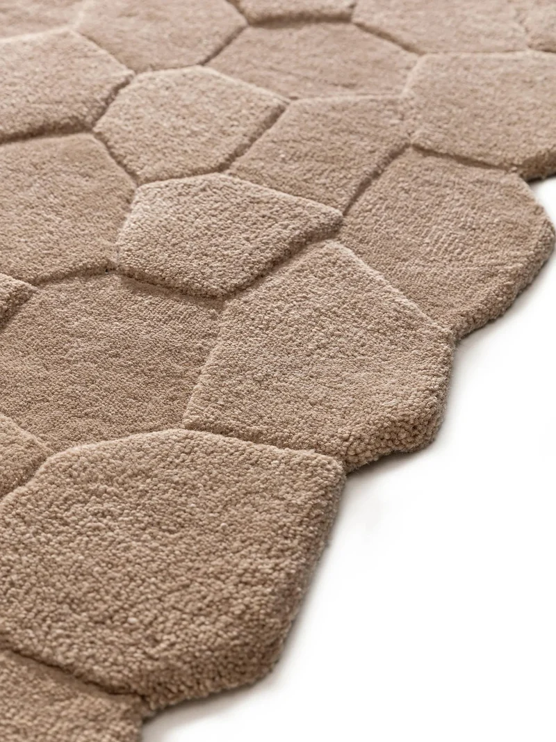 Tapis contemporain motif géométrique marron en laine 160x230 cm