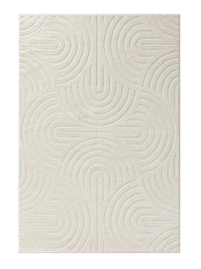 Tapis scandinave géométrique beige 80x150 cm